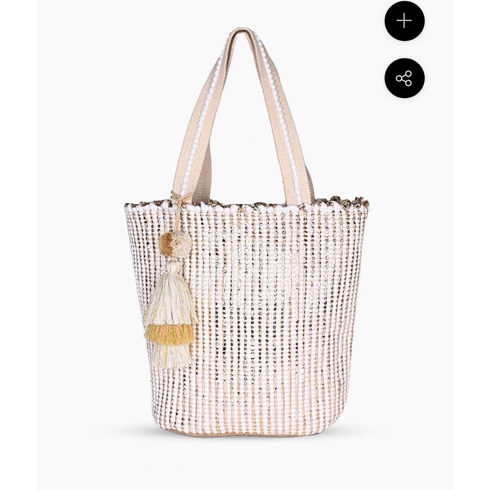 American & Beyond Gold and Natural Tote Bag